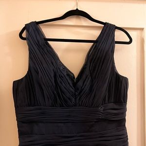 monique lhuillier navy blue bridesmaid dress